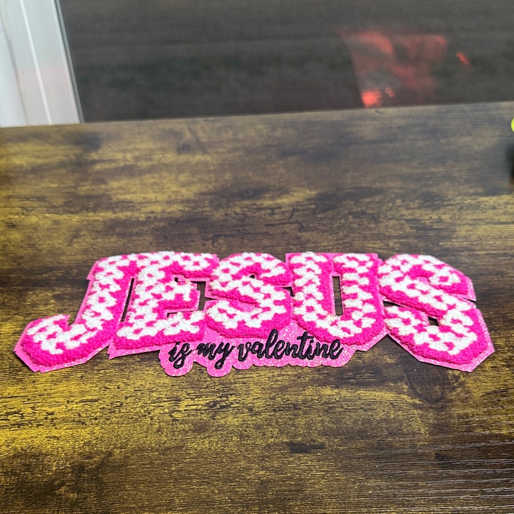 Pink 'Jesus is My Valentine' Patch